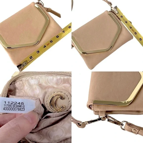 Charming Charlie’s Bag Crossbody & Wristlet Straps Sand Color Gold Trim Hardware - Picture 12 of 12